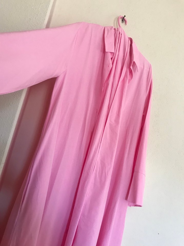 Pembe Drapeli Uzun Elbise - Görsel 4