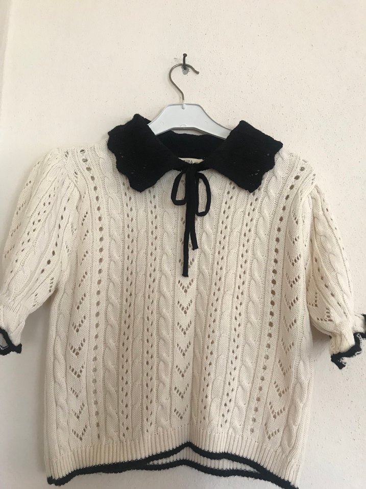 Örgü modelli modern tişört - Görsel 3