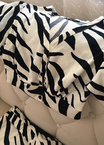 Zebra Desenli Kadın İkili takım - Görsel 3