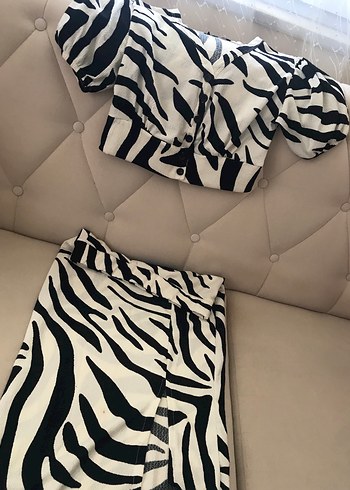 Zebra Desenli Kadın İkili takım - Görsel 2