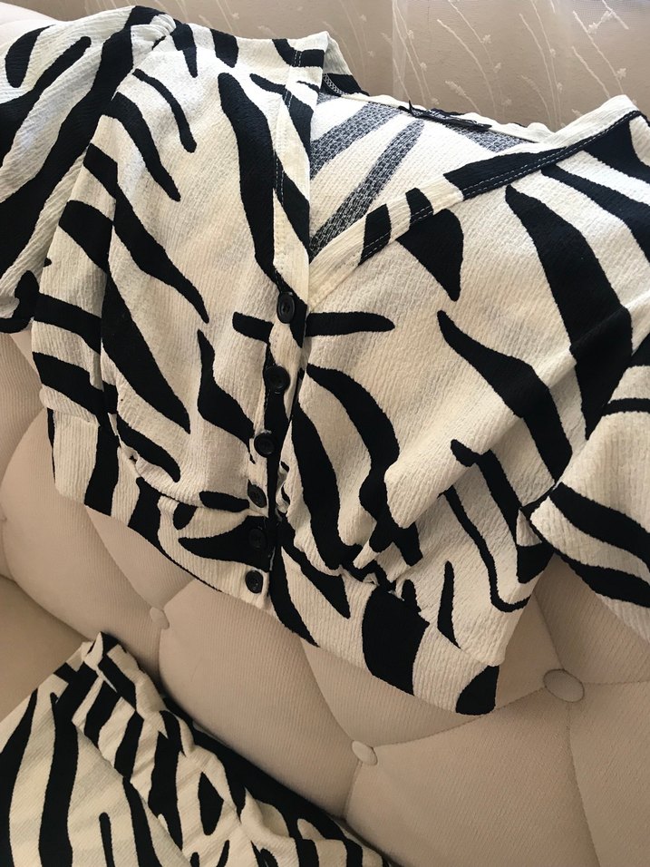 Zebra Desenli Kadın İkili takım - Görsel 3