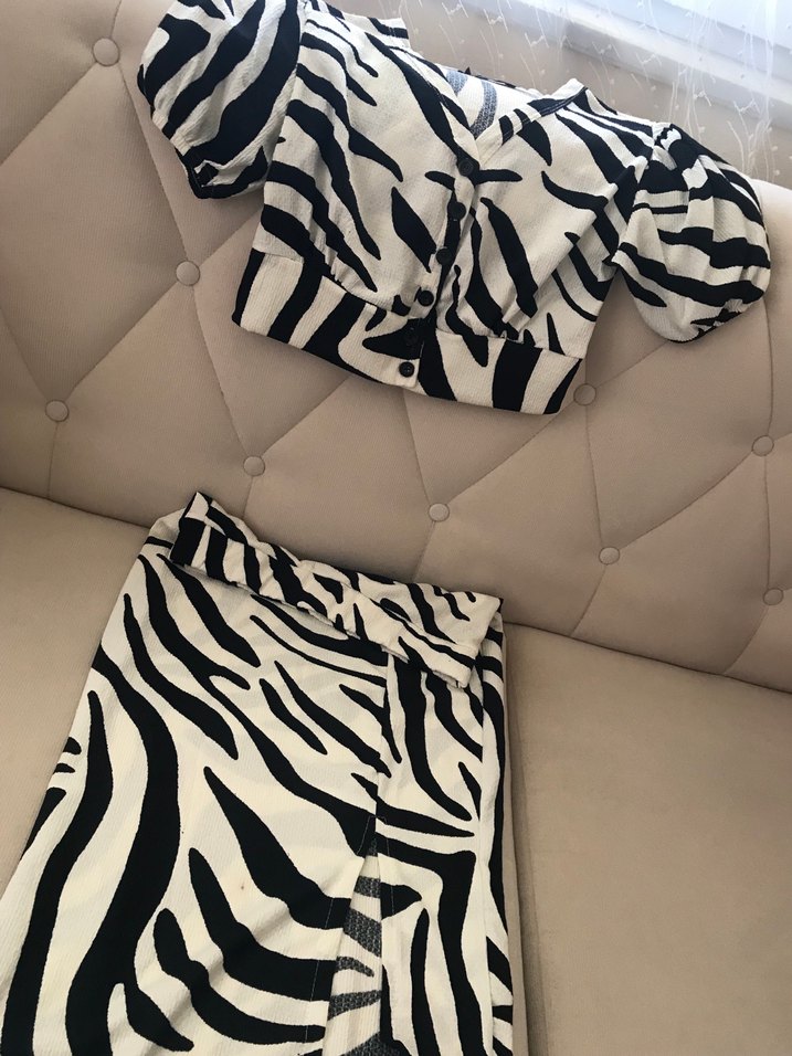 Zebra Desenli Kadın İkili takım - Görsel 2