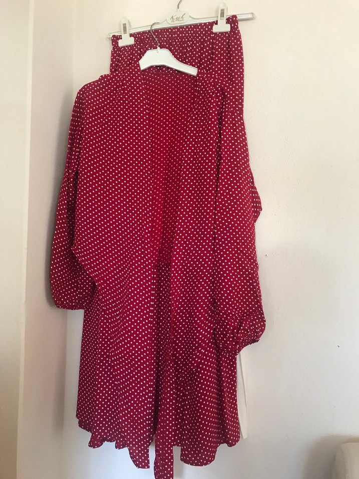 Kırmızı Puantiyeli Elbise - Görsel 2
