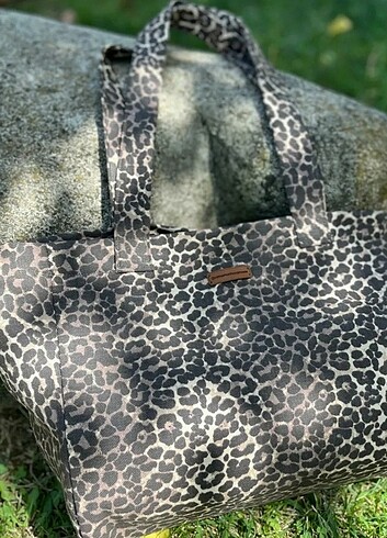 Beden Leopar desen çanta 48x33 #cinnamonhandmade