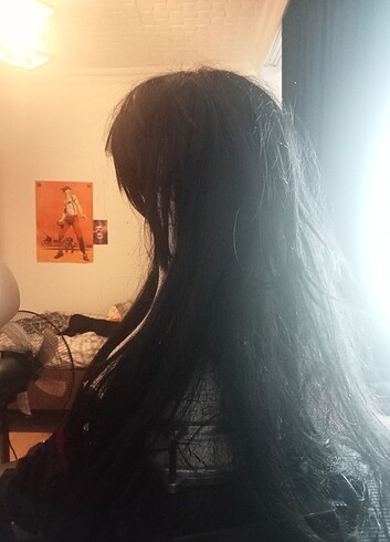 Diğer Yumeko siyah uzun peruk cosplay