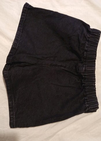 7-8 Yaş Kız Çocuk Kot Şort Siyah - Görsel 2