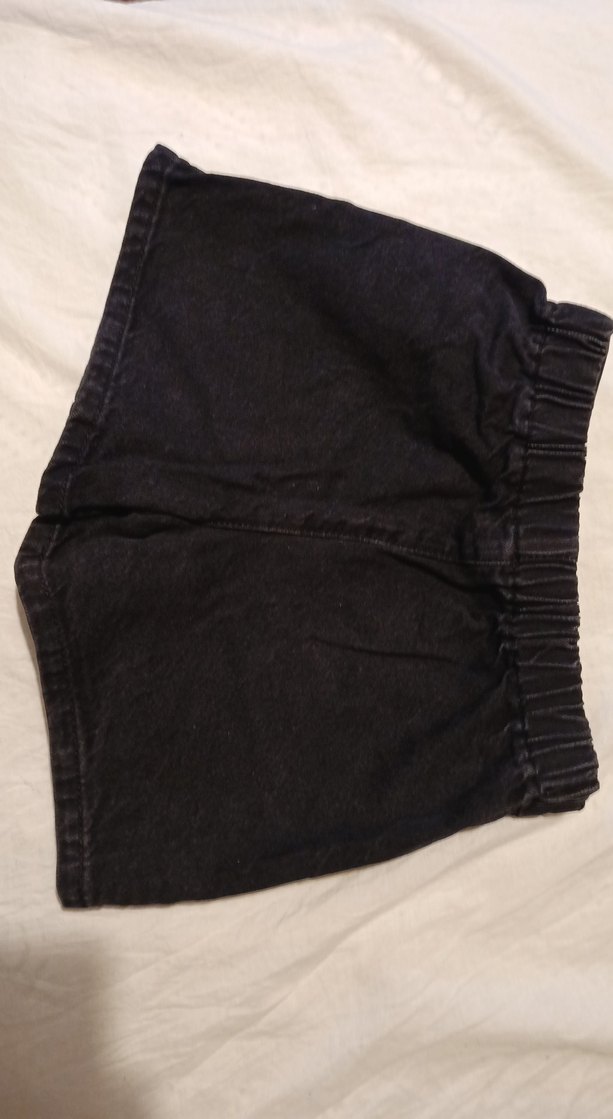 7-8 Yaş Kız Çocuk Kot Şort Siyah - Görsel 2