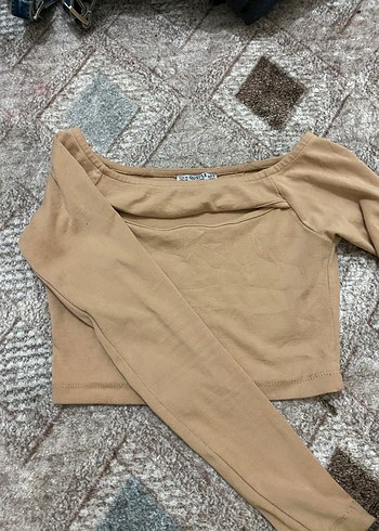 Bej Kayık Yaka, Uzun Kollu Kadın Bluz