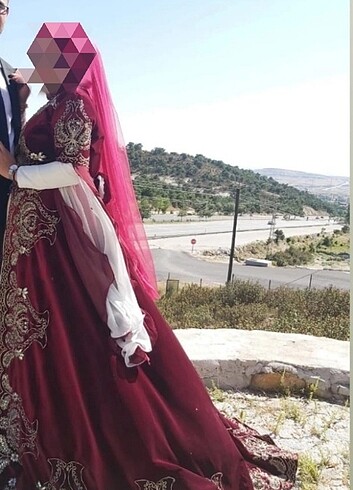 Kınalık kaftan elbise