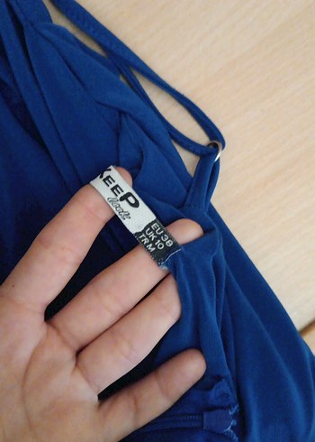 38 Beden mavi Renk Mavi Drapeli Askılı Midi Elbise
