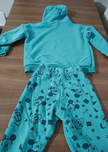 Zara Mavi Baskılı Sweatshirt ve Eşofman Takımı