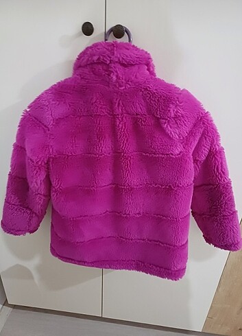 6 Yaş Beden pembe Renk Pembe peluş mont