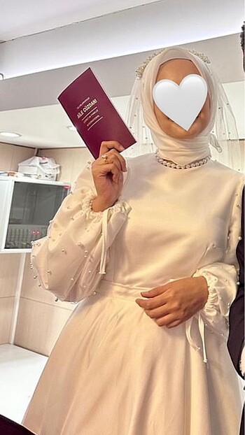 38 Beden İncili Nikah Elbisesi