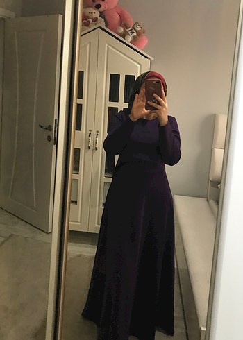 Uzun Mor Gotik Silky Elbise - Görsel 2