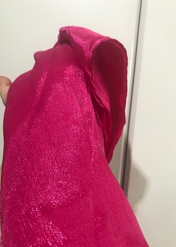 Pembe Yılan Desenli Uzun Abiye Elbise - Görsel 5