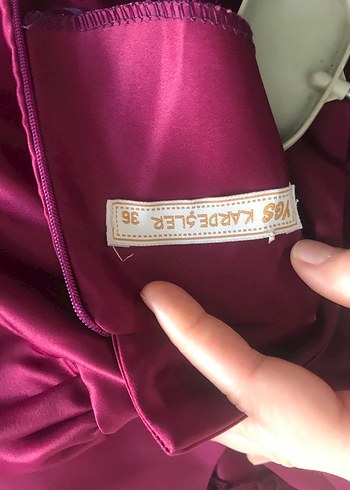 Bordo Uzun Vintage Kadın Abiye Elbise - Görsel 9