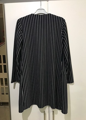 Çizgili Midi Kadın Blazer Ceket - Görsel 3