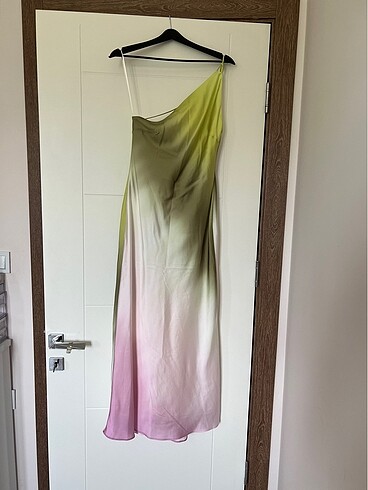 Zara Zara Batik Saten Elbise