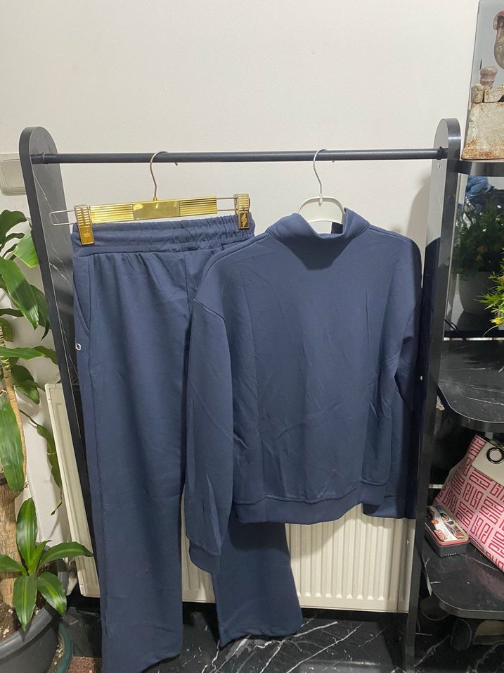 AlO Kadın Mavi Mini Eşofman Takımı, Rahat Kesim - Görsel 5