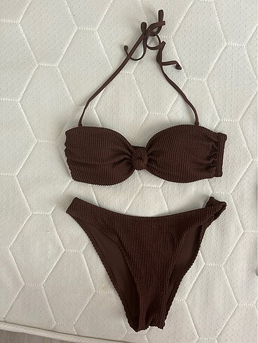 38 Beden Hnm kahverengi bikini takımı