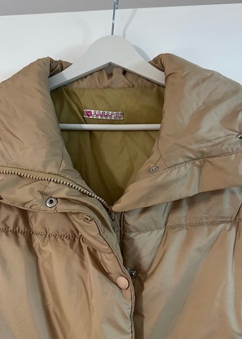 On Fashion Düğmeli Bej Midi Kadın Yelek