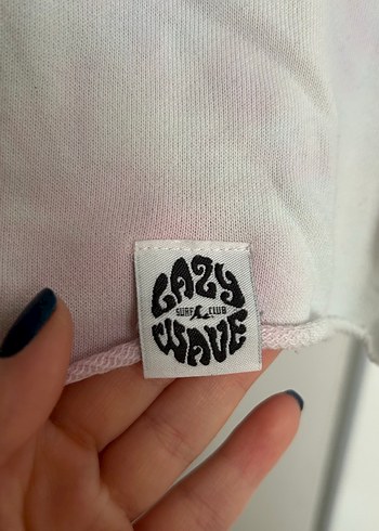 Pembe Pastel Batik Desenli Kolsuz Crop Top - Görsel 5