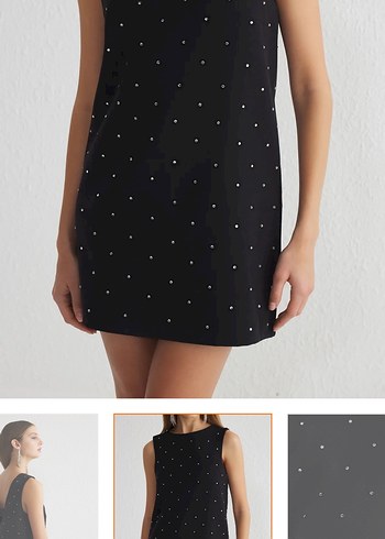 Siyah Mini Elbise - Görsel 3