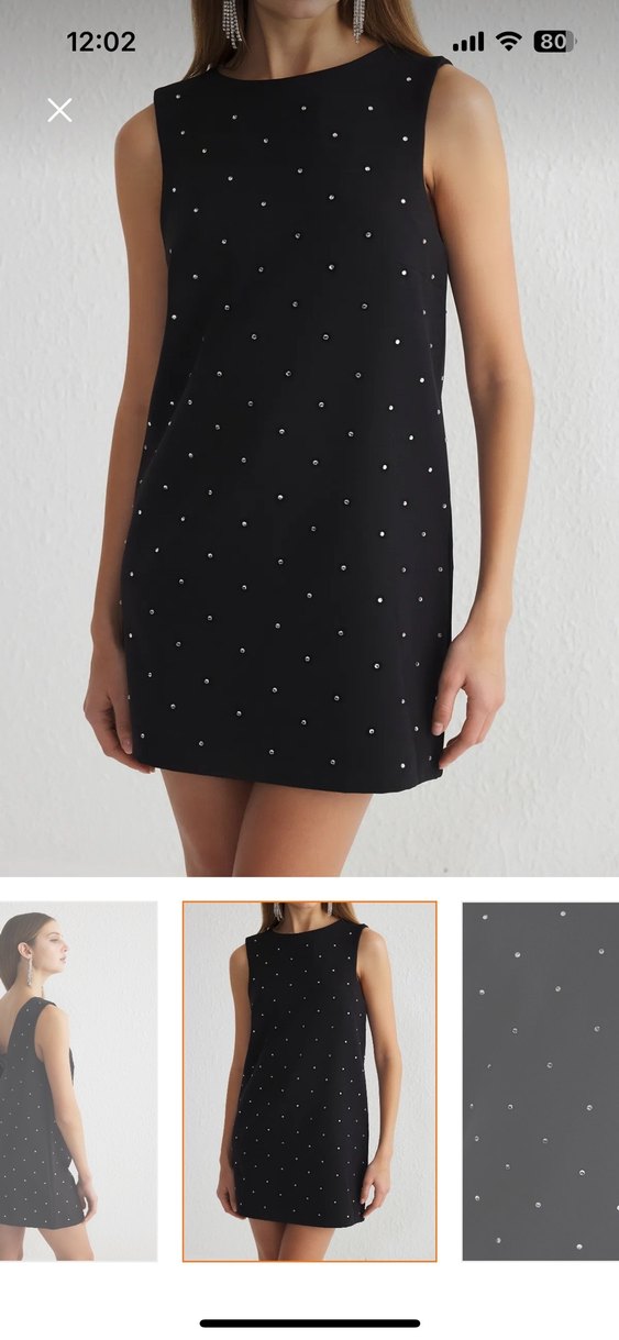 Siyah Mini Elbise - Görsel 3