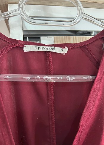 Bordo Parlak Midi Kadın Bohem Elbise - Görsel 4