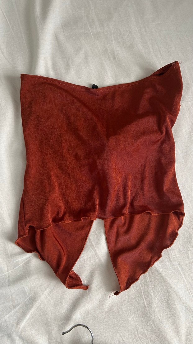 Drapeli Kahverengi Straplez Bustiyer - Görsel 5