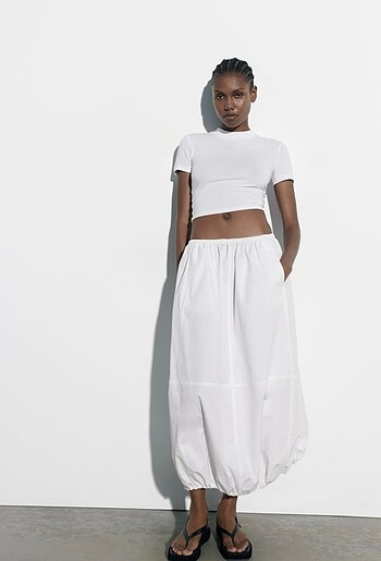 Zara Zara stoperli midi etek