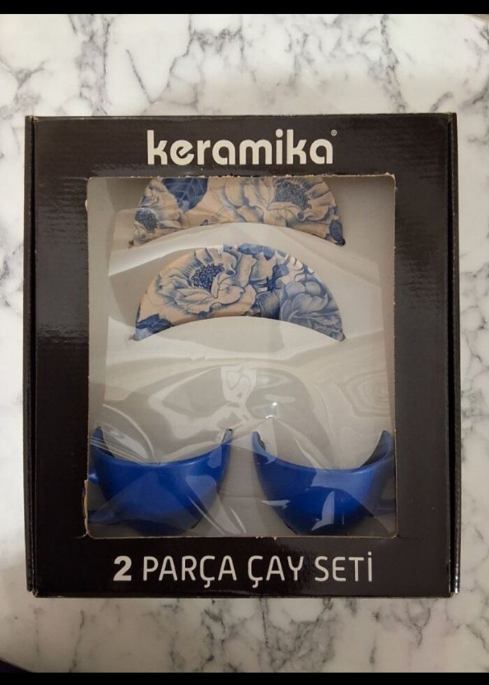 KERAMİKA 2 KİŞİLİK 4 PARÇA ÇAY SETİ - Görsel 2