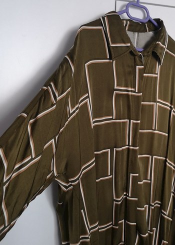 Kadın Haki Desenli Uzun Salaş Elbise - Görsel 3