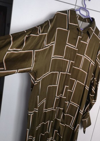 Kadın Haki Desenli Uzun Salaş Elbise - Görsel 5