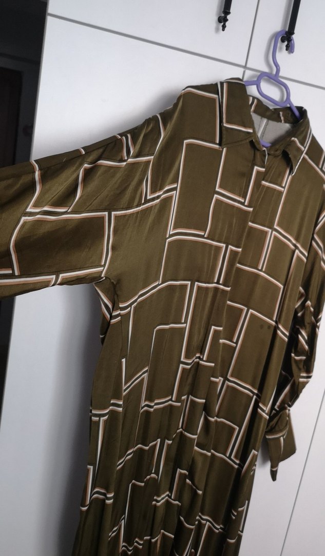 Kadın Haki Desenli Uzun Salaş Elbise - Görsel 5