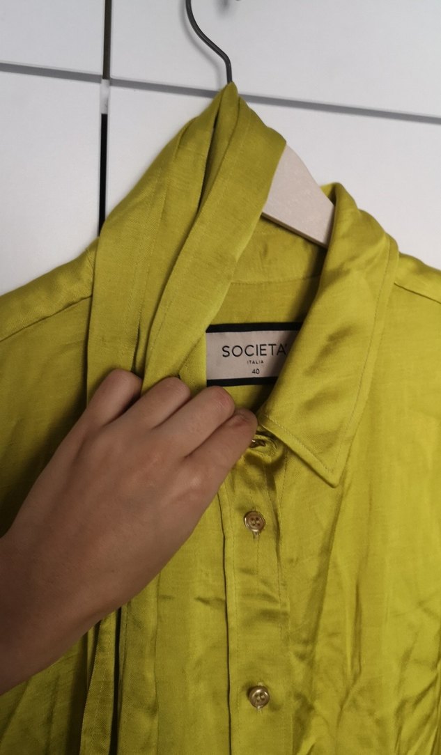 Sarı Uzun saten Elbise, Bol Kesim, Drapeli - Görsel 4