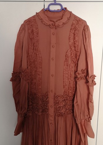 Bohem Uzun Kollu Pilili Elbise - Görsel 4