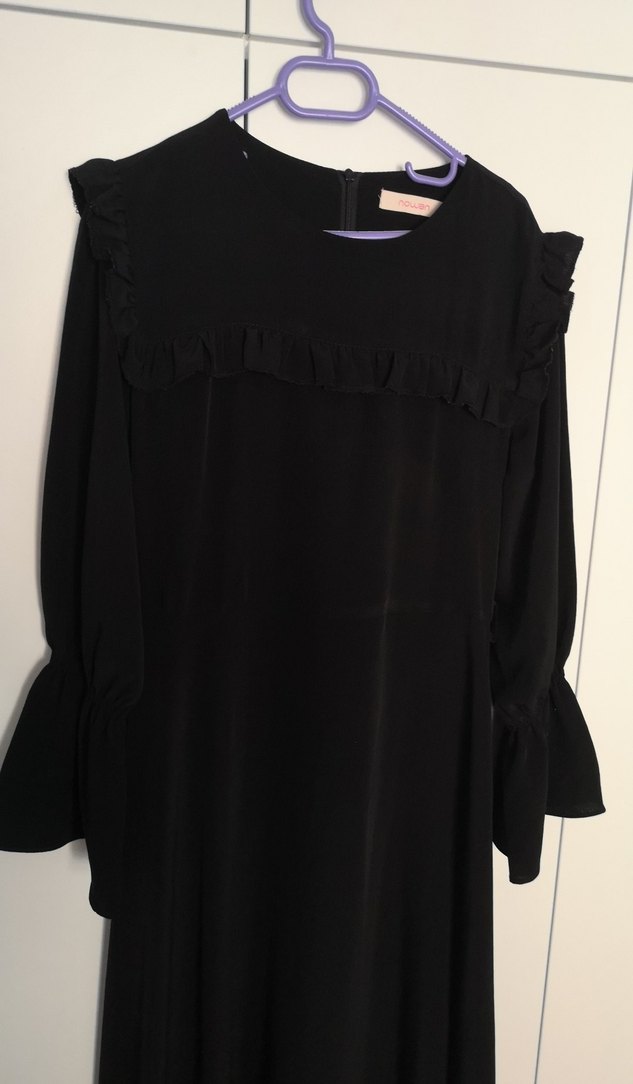 Uzun Siyah Gotik Kadın Elbise - Görsel 2