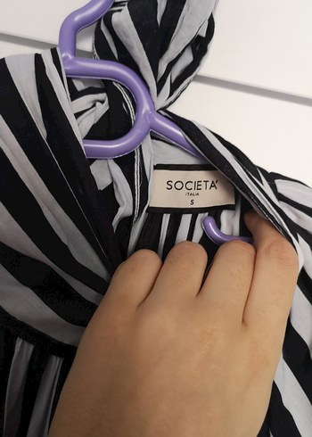 Zebra Desenli Uzun Pilili Kadın Elbise - Görsel 4