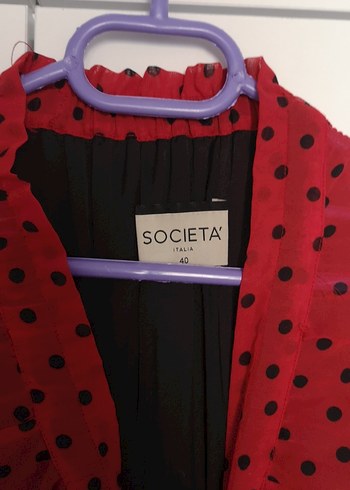 Kırmızı Puantiyeli Uzun Bohem Elbise - Görsel 2