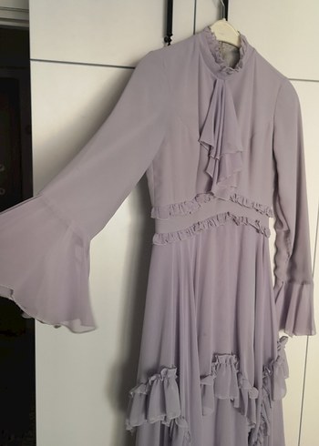 Bohem Stil Uzun Renkli Fırfırlı Elbise - Görsel 2