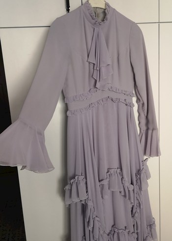 Bohem Stil Uzun Renkli Fırfırlı Elbise - Görsel 3