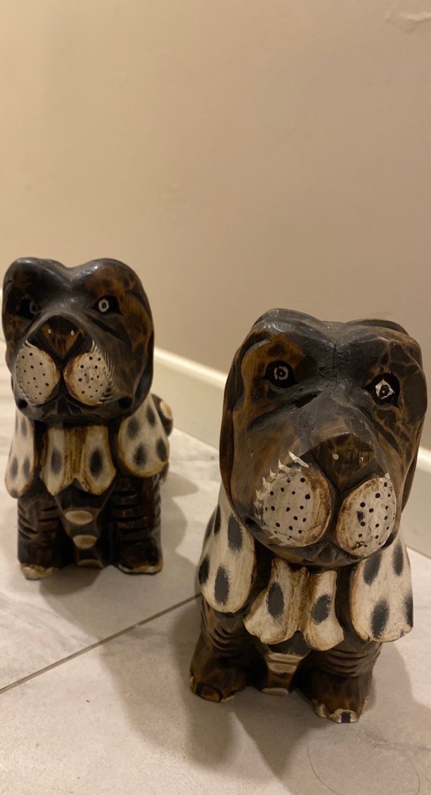 İki tane ahşap biblo köpek - Görsel 3