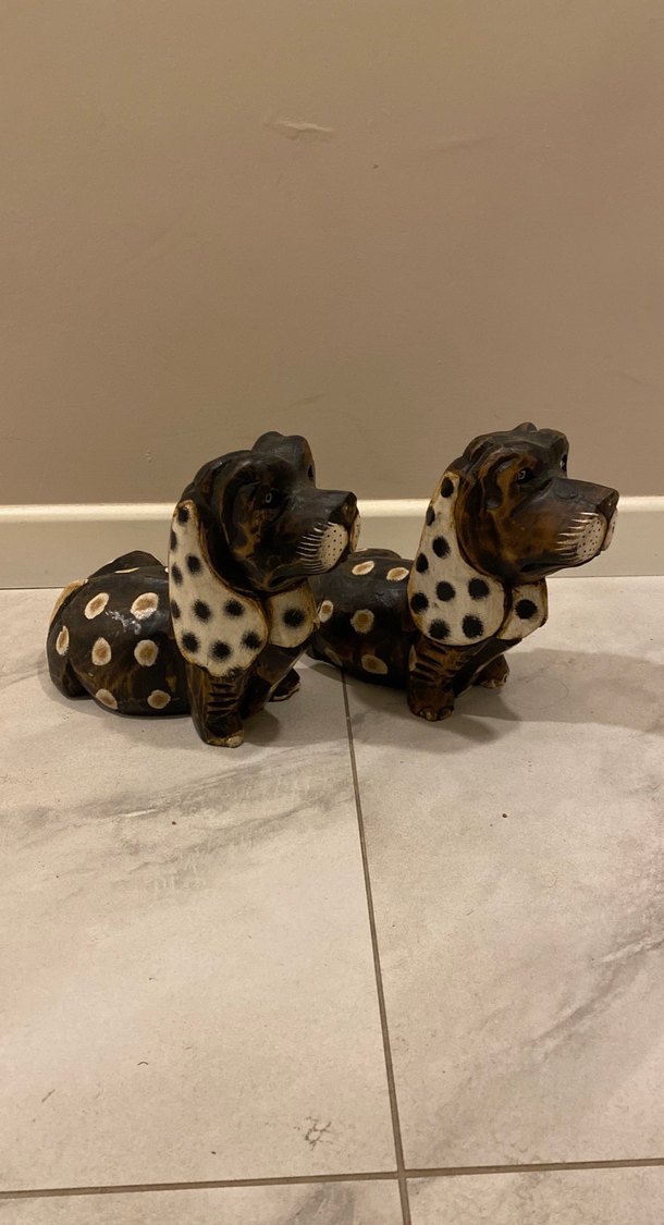 İki tane ahşap biblo köpek - Görsel 2