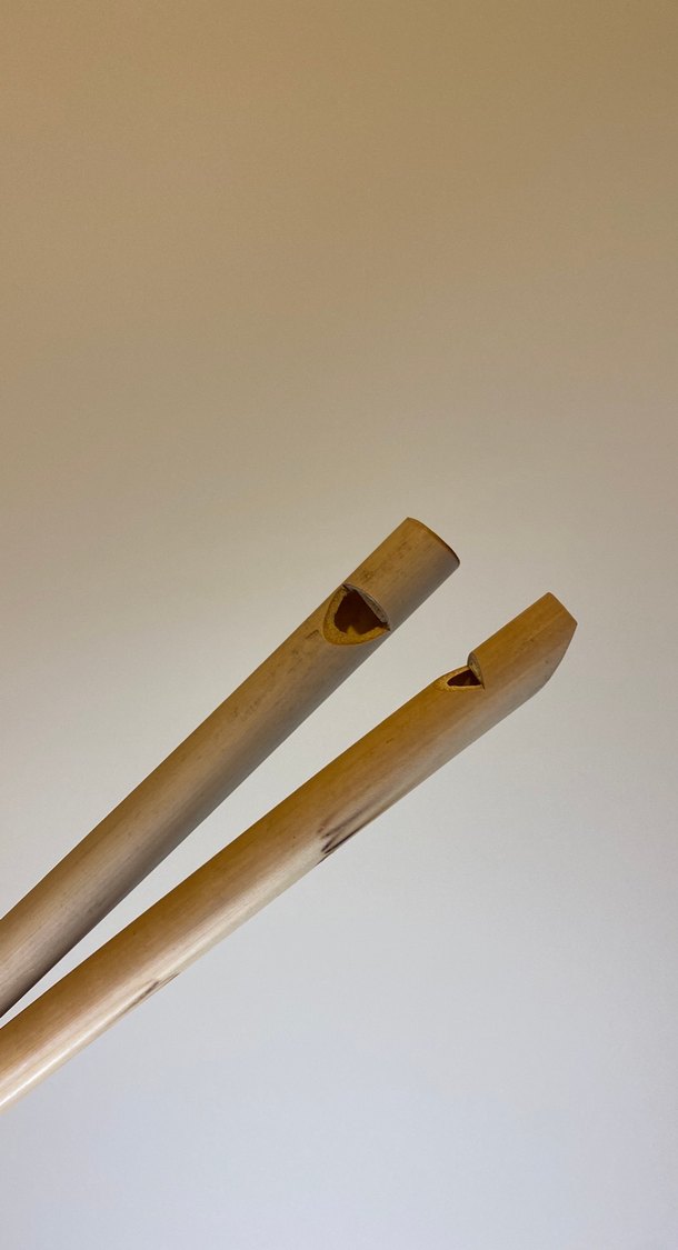 Ahşap bambu Flüt 2 Adet - Görsel 2
