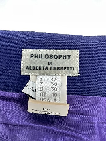 42 Beden mor Renk Alberta Ferreti Midi Etek %70 İndirimli.