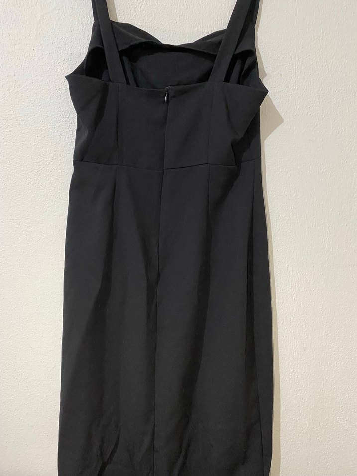 RENDOYOL Siyah V Yaka elbise - Görsel 3