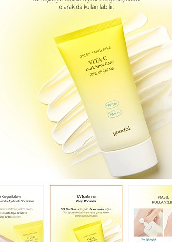 Goodal Green Tangerine Ton Eşitleyici Güneş Kremi SPF50+ - Görsel 2