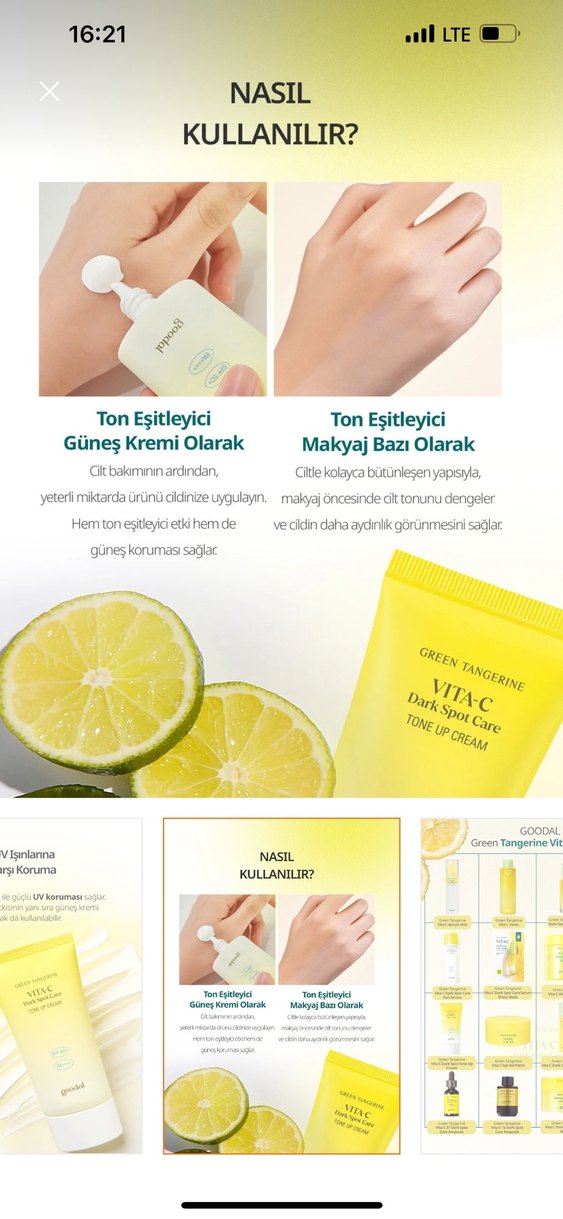 Goodal Green Tangerine Ton Eşitleyici Güneş Kremi SPF50+ - Görsel 3