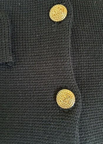 Zara Düğmeli Siyah Kadın Midi Ceket - Görsel 3